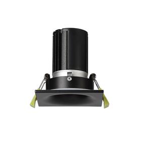 DM201505  Bruve 9 Tridonic powered 9W 2700K 700lm 36° LED Engine,250mA , CRI>90 LED Engine Matt Black Fixed Square Recessed Downlight, Inner Glass cover, IP65